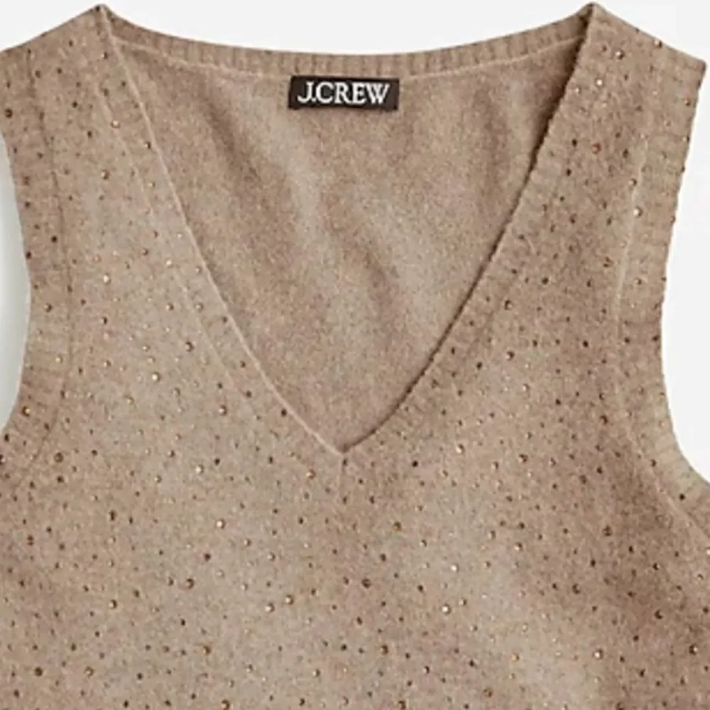 J CREW Crystal Embellished Sweater Shell Vest Supersoft Yarn sz XS NWT